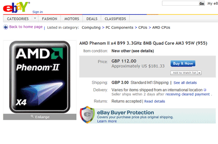 AMD Phenom II X4 B99 уже продаётся